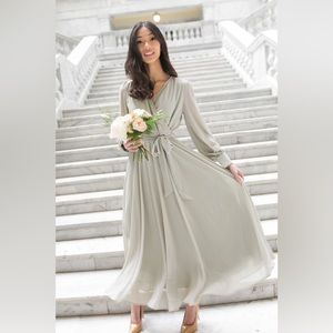 Ivy City Co Andie Dress in Silver Sage XLL, EUC